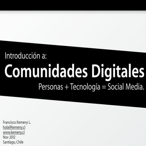 Introducción a las Comunidades digitales
