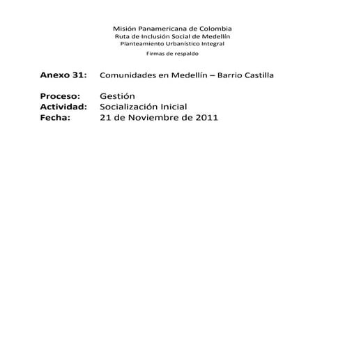 Comunidades en medellín – barrio castilla