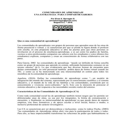 Comunidad de aprendizaje | PPTX