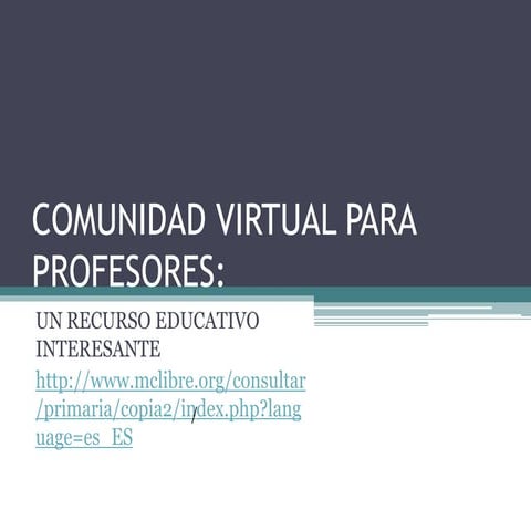 Comunidad virtual para profesores