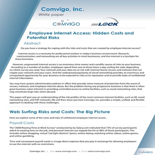 Comvigo IM Lock WhitePaper