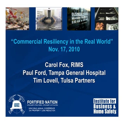Commercial Resilience in the Real World