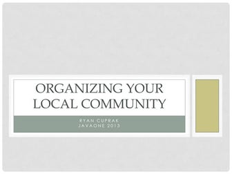 JavaOne 2013: Organizing Your Local Community