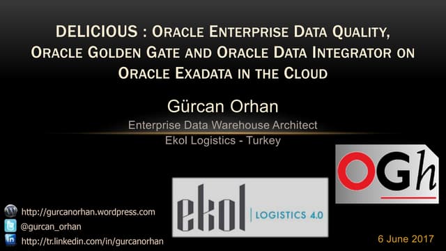 Delicious : EDQ, OGG and ODI over Exadata for Perfection