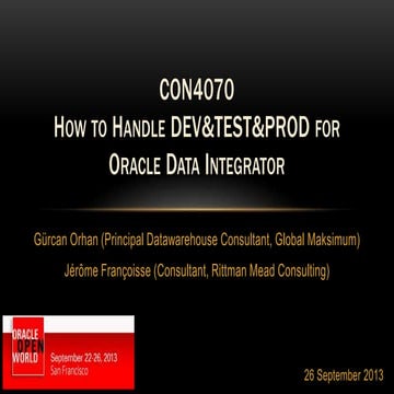How to Handle DEV&TEST&PROD for Oracle Data Integrator | PPTX