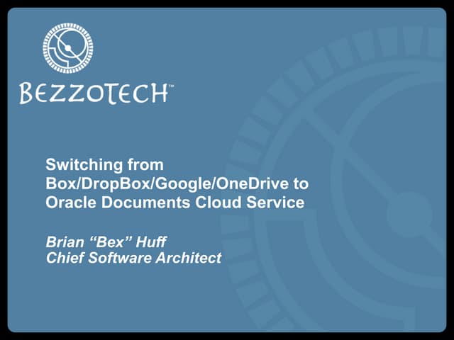 Switching to Oracle Document Cloud