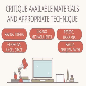 Conart-PPT Critique Available Materials And Ap