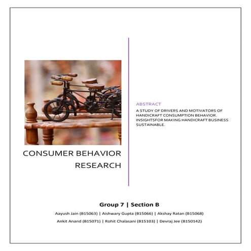 Drivers & Motivators of Handicraft Consumption