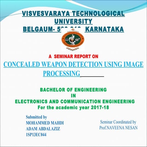 Concealed weapon detection using image processing