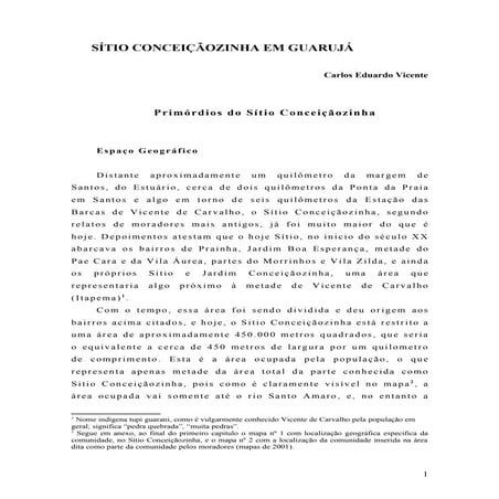 Analise socio-historica da comunidade caicara de Conceicaozinha - Guaruja Parte 2