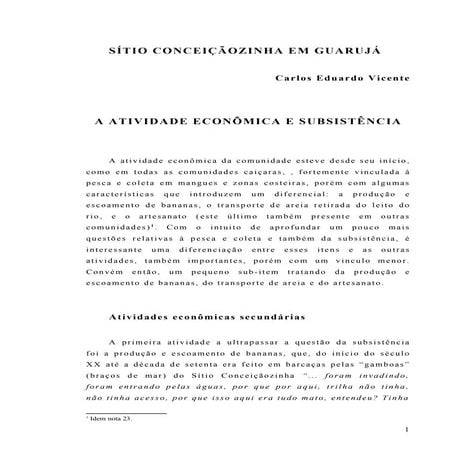 Analise socio-historica da comunidade caicara de Conceicaozinha - Guaruja Parte 3
