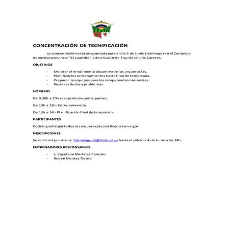 Concentración de tecnificación