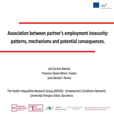 Association between partner's employment insecurity: patterns ...