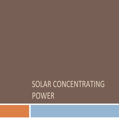 Concentrated solar power in India - an evaluation