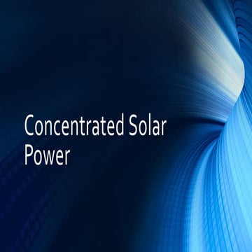 Concentrated solar power