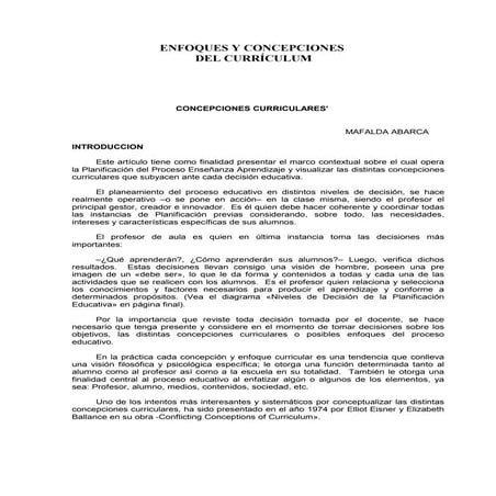 Concepciones curriculares