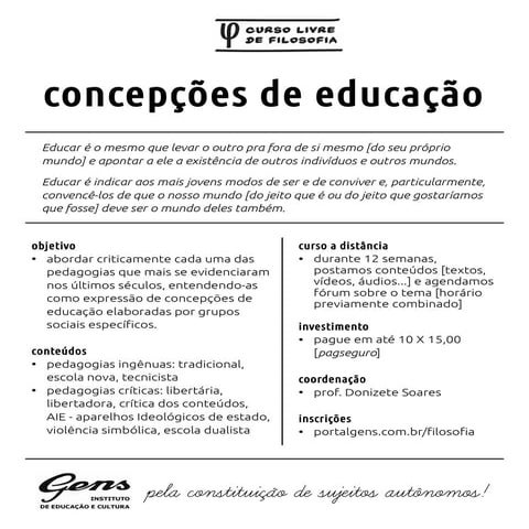 Concepções de Educação | PDF
