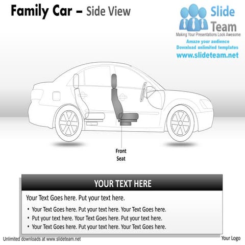 Concept blue family car side view power point slides and ppt diagram templates 