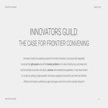 Innovators Guild: Advancing Frontier Innovation Through Strategic ...