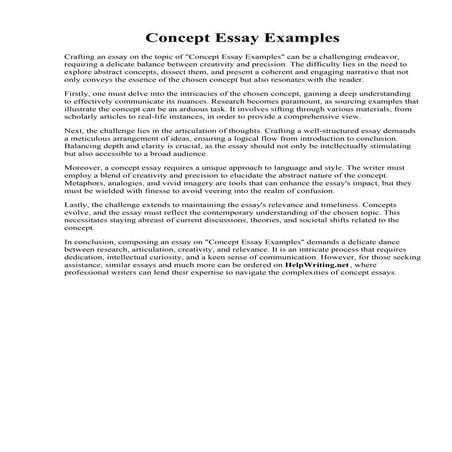 Concept Essay Examples