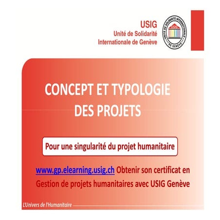 Concept et typologie des projets usig-www.gp.elearning.usig.ch