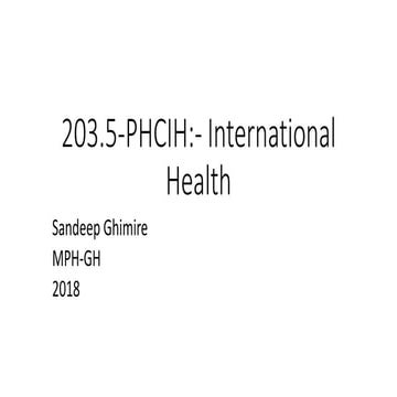 Concept of International health