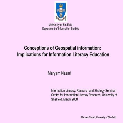 Conceptions of geospatial information: implications for information literacy ...