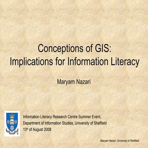 Conceptions of GIS: implications for information literacy