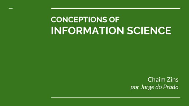 Conceptions of information science