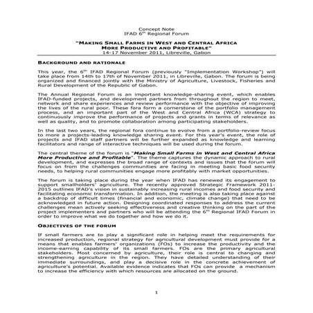 Concept Note - IFAD 6th Regional Forum