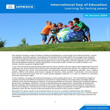 International Day of Education 2024 - January 24th - Learning for ...