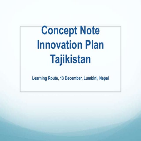 Innovation Plan: Public Private Partnership in support of women-led groups, T...