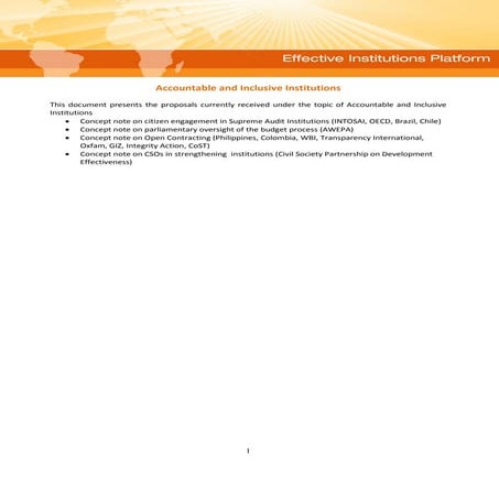 Concept notes on accountable and inclusive institutions