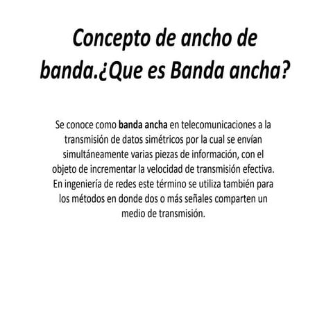Concepto de ancho de banda
