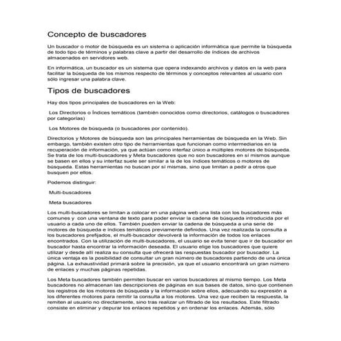 Concepto de buscadores