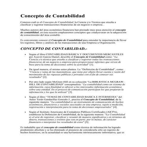 Concepto de contabilidad