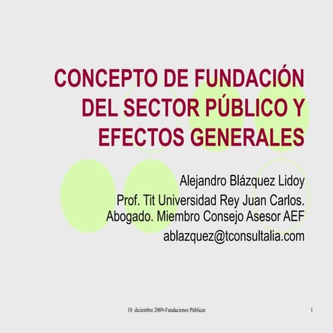 Concepto de Fundación del Sector Público y efectos