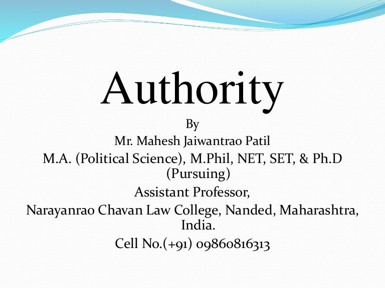 Concept Of Authority