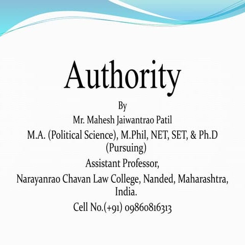 Concept of authority