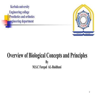 Overview of Biological Concepts and Principles