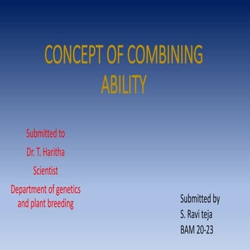 Concept of combining ability
