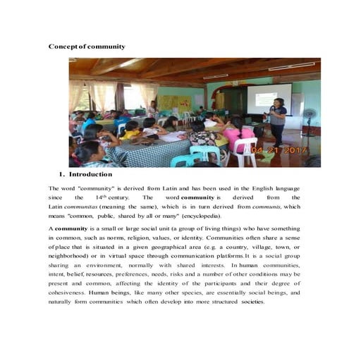 Concept of community "What is community" Concept about it