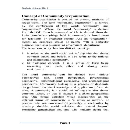 Concept of community work