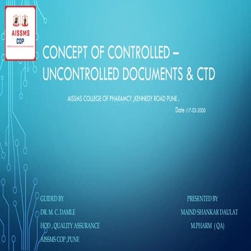 CONCEPT OF CONTROLLED –UNCONTROLLED DOCUMENTS & CTD.pdf