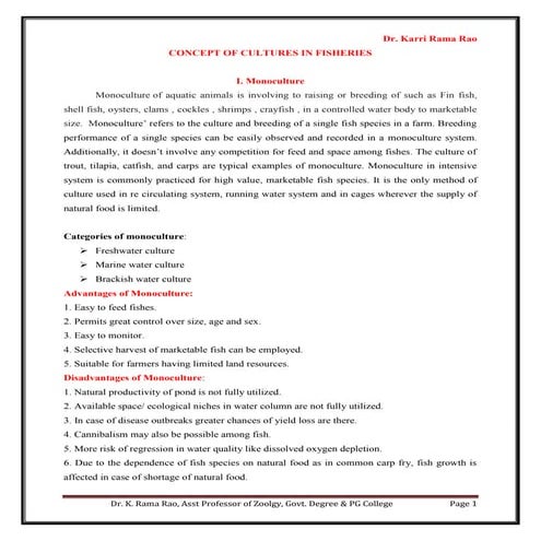 Concept of culture in fisheries