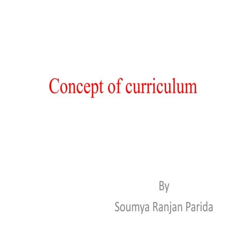 Concept of curriculum
