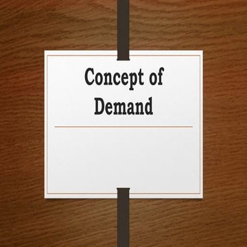 Concept of demand