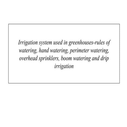 Drip irrigation in agronomy and horticultural crops