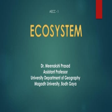 Concept of ecosystem