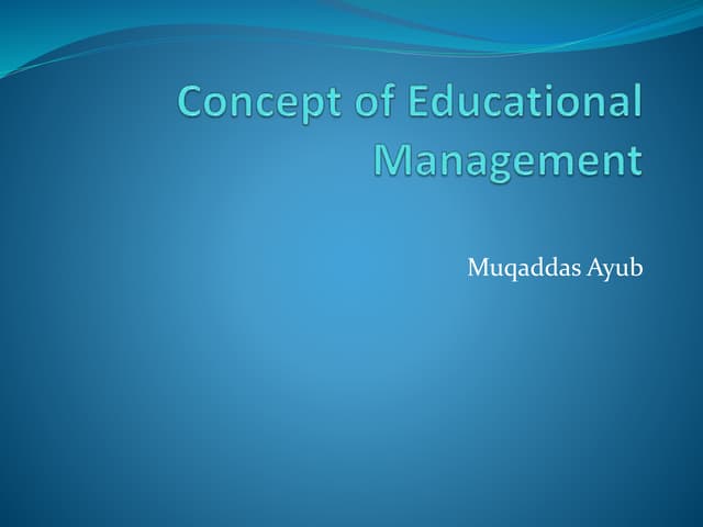 Concept of educational management
